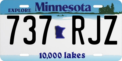 MN license plate 737RJZ