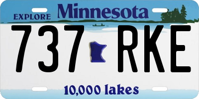 MN license plate 737RKE