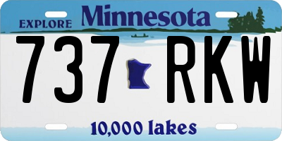 MN license plate 737RKW