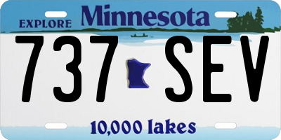 MN license plate 737SEV
