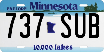 MN license plate 737SUB