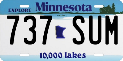 MN license plate 737SUM