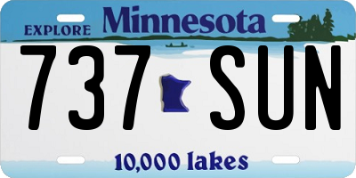MN license plate 737SUN