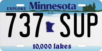 MN license plate 737SUP