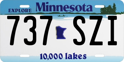 MN license plate 737SZI