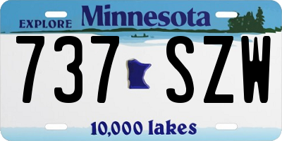 MN license plate 737SZW