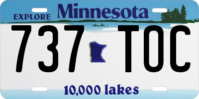 MN license plate 737TOC