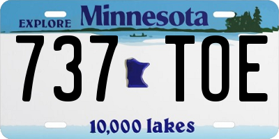 MN license plate 737TOE