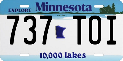 MN license plate 737TOI