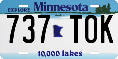 MN license plate 737TOK