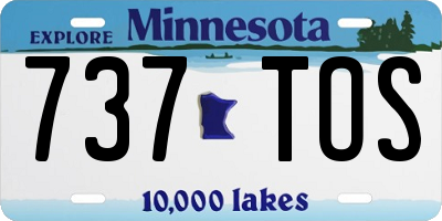 MN license plate 737TOS