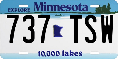 MN license plate 737TSW