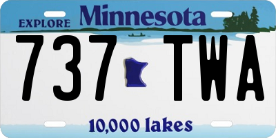 MN license plate 737TWA