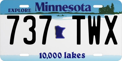 MN license plate 737TWX