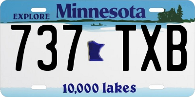 MN license plate 737TXB