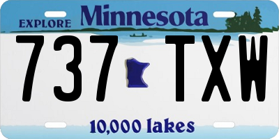 MN license plate 737TXW