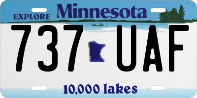 MN license plate 737UAF