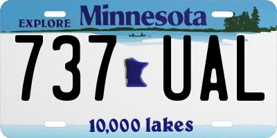 MN license plate 737UAL