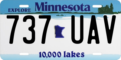 MN license plate 737UAV