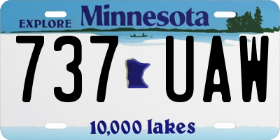 MN license plate 737UAW