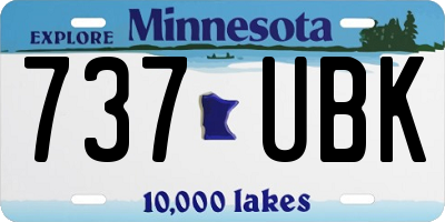 MN license plate 737UBK