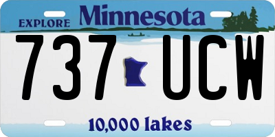 MN license plate 737UCW