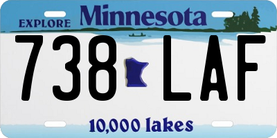 MN license plate 738LAF