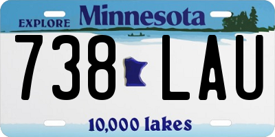 MN license plate 738LAU