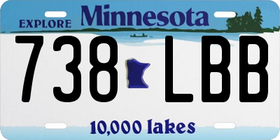 MN license plate 738LBB