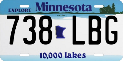 MN license plate 738LBG