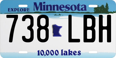 MN license plate 738LBH