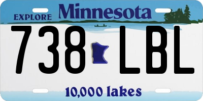 MN license plate 738LBL