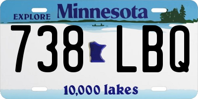MN license plate 738LBQ