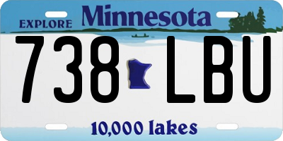 MN license plate 738LBU