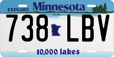 MN license plate 738LBV