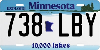 MN license plate 738LBY