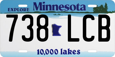 MN license plate 738LCB