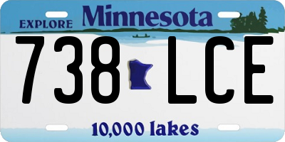 MN license plate 738LCE