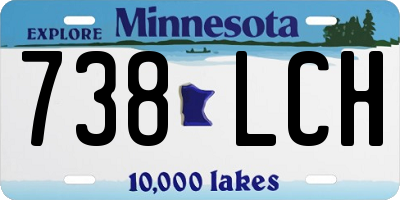 MN license plate 738LCH