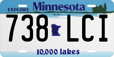 MN license plate 738LCI
