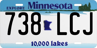 MN license plate 738LCJ