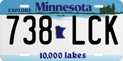 MN license plate 738LCK