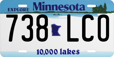 MN license plate 738LCO