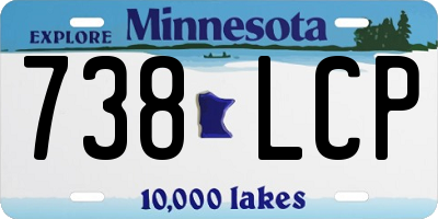 MN license plate 738LCP