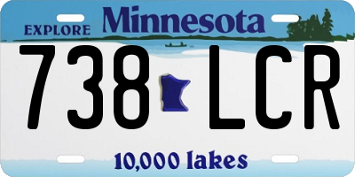 MN license plate 738LCR