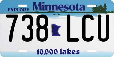 MN license plate 738LCU