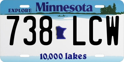 MN license plate 738LCW