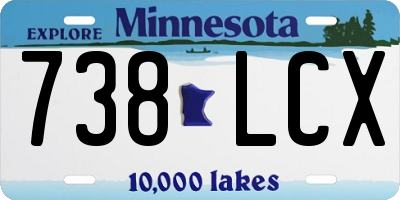 MN license plate 738LCX