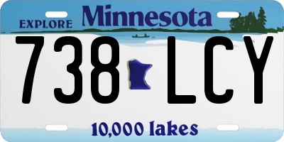 MN license plate 738LCY