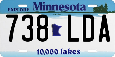 MN license plate 738LDA
